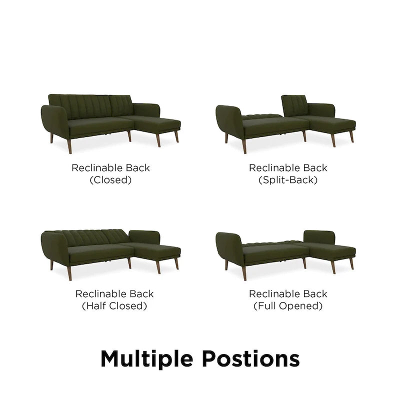 The Novogratz Brittany Sectional Futon Sofa