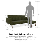 The Novogratz Brittany Sectional Futon Sofa