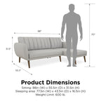 The Novogratz Brittany Sectional Futon Sofa