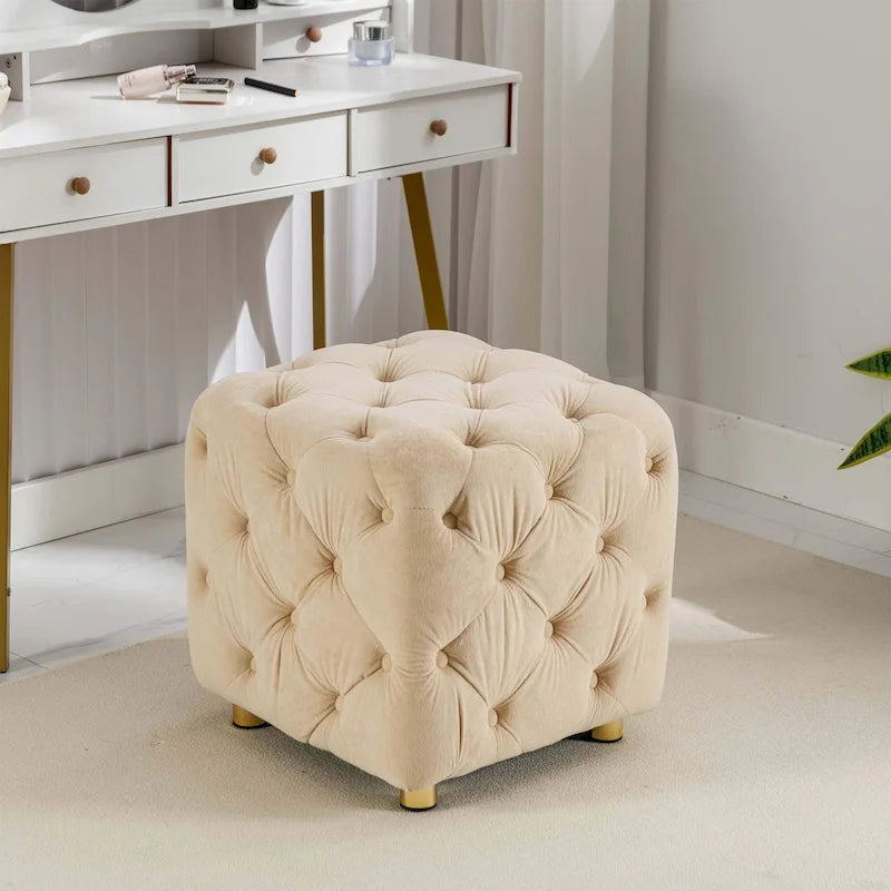 Soft Foot Stool,Dressing Makeup Chair,Upholstered Ottoman