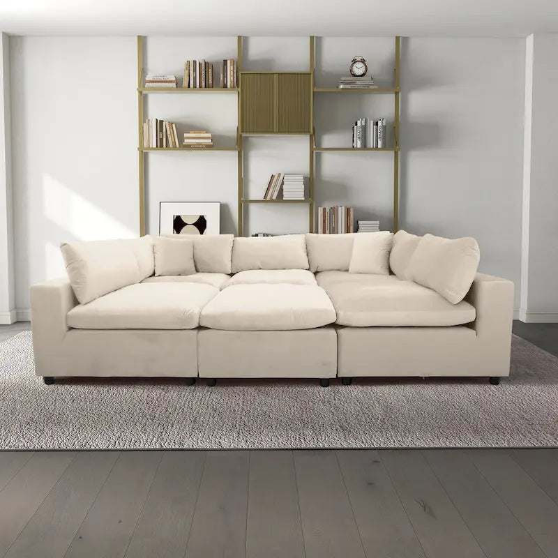 Yannie Mid-Century Modern Modular Sectional Velvet Sofa