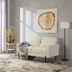 Snowhill 57 W Modern Linen Loveseat, 2-Seater, Matte Black Metal Legs