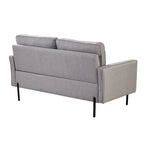 Snowhill 57 W Modern Linen Loveseat, 2-Seater, Matte Black Metal Legs