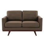Chester Modern Leather Loveseat 2 Seater Sofa Couch With Birch Wood Base for Living Room Bedroom Garden Lounge - 58.27