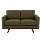 Chester Modern Leather Loveseat 2 Seater Sofa Couch With Birch Wood Base for Living Room Bedroom Garden Lounge - 58.27