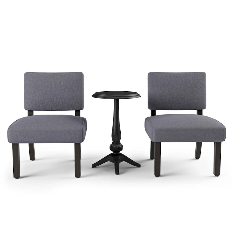 Kyer Transitional Grey Wood 3-piece Table with Chair Set by Furniture of America