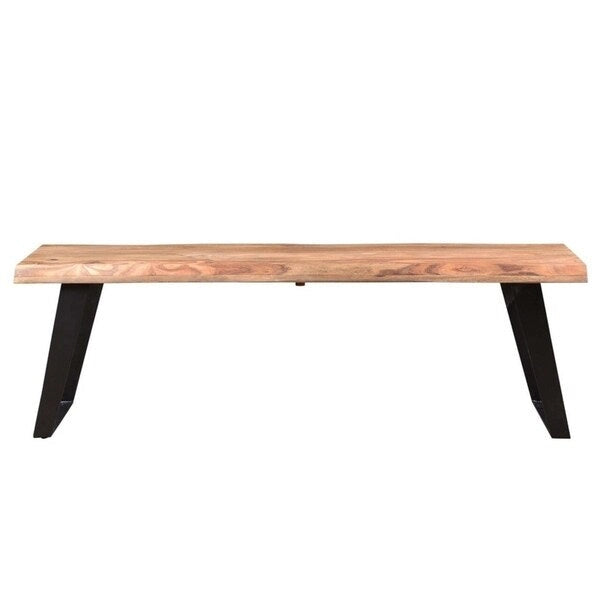 Handmade 50  Sheesham Wood Live Edge Bench (India) - 50  x 16  x 18