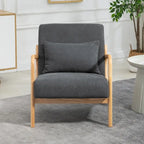 Mid-Century Velvet Upholstered Accent Chair Armchair w/Waist Cushion