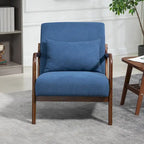 Mid-Century Velvet Upholstered Accent Chair Armchair w/Waist Cushion