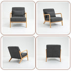 Mid-Century Velvet Upholstered Accent Chair Armchair w/Waist Cushion