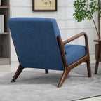 Mid-Century Velvet Upholstered Accent Chair Armchair w/Waist Cushion