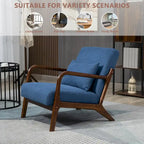 Mid-Century Velvet Upholstered Accent Chair Armchair w/Waist Cushion