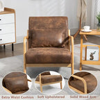 Mid-Century Velvet Upholstered Accent Chair Armchair w/Waist Cushion