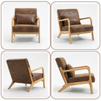 Mid-Century Velvet Upholstered Accent Chair Armchair w/Waist Cushion