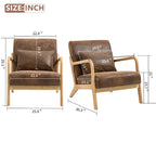 Mid-Century Velvet Upholstered Accent Chair Armchair w/Waist Cushion