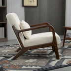 Mid-Century Velvet Upholstered Accent Chair Armchair w/Waist Cushion