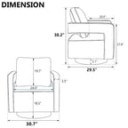 Modern Upholstered Swivel Open-Back Barrel Chair With Pillow
