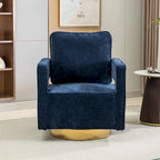 Modern Upholstered Swivel Open-Back Barrel Chair With Pillow