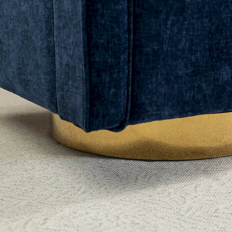 Modern Upholstered Swivel Open-Back Barrel Chair With Pillow