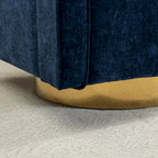 Modern Upholstered Swivel Open-Back Barrel Chair With Pillow