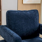 Modern Upholstered Swivel Open-Back Barrel Chair With Pillow