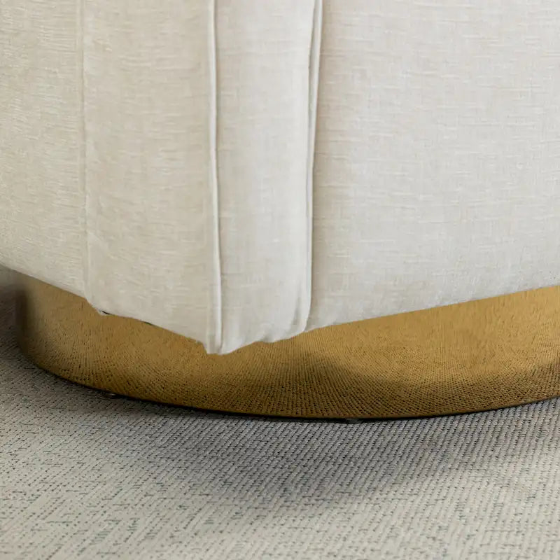 Modern Upholstered Swivel Open-Back Barrel Chair With Pillow