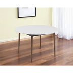 HomeRoots 47  White and Brown Rounded Dining Table
