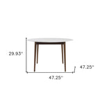 HomeRoots 47  White and Brown Rounded Dining Table