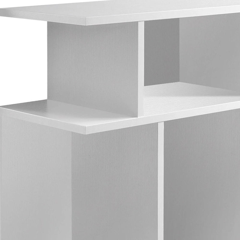 HomeRoots 24  White Wood End Table With Six Open Shelves - 11.75