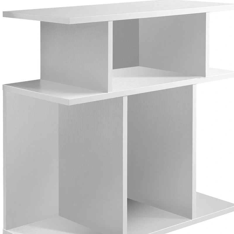 HomeRoots 24  White Wood End Table With Six Open Shelves - 11.75