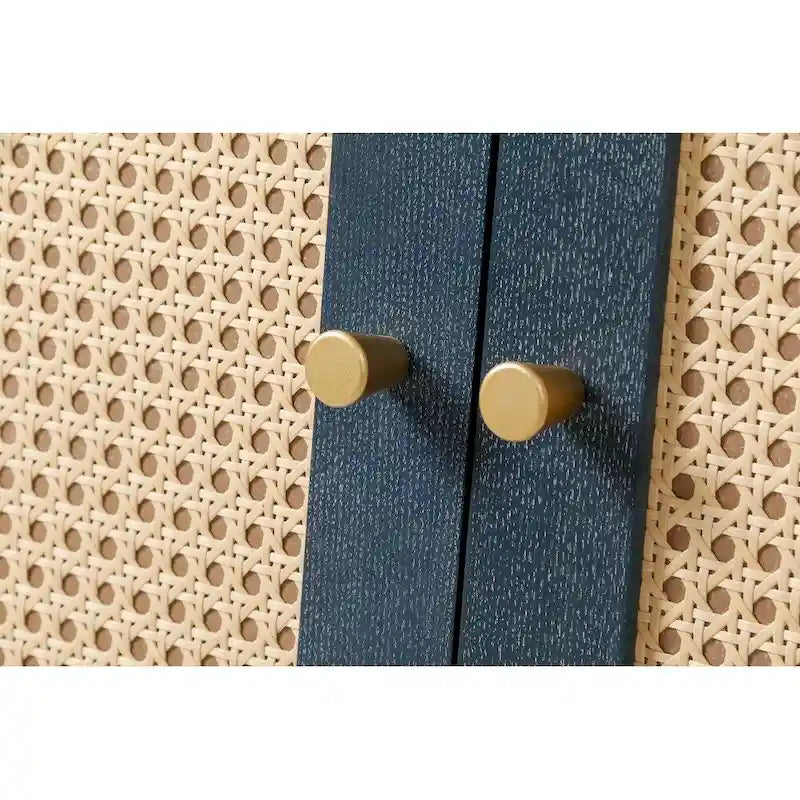 Accent Storage Cabinet With 4 Rattan Doors