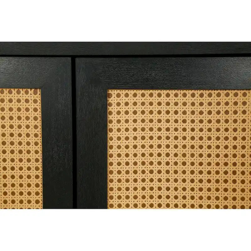 Accent Storage Cabinet With 4 Rattan Doors