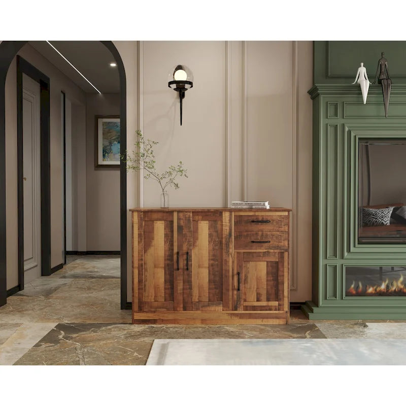 Modern Wood Buffet Sideboard with 2 doors&1 Storage and 2drawers -Entryway Serving Storage Cabinet Doors-Dining Room Console