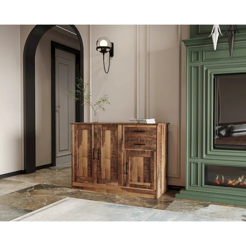 Modern Wood Buffet Sideboard with 2 doors&1 Storage and 2drawers -Entryway Serving Storage Cabinet Doors-Dining Room Console