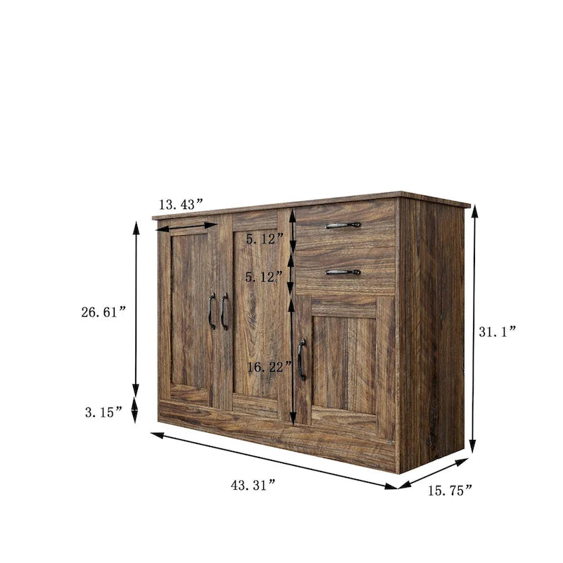 Modern Wood Buffet Sideboard with 2 doors&1 Storage and 2drawers -Entryway Serving Storage Cabinet Doors-Dining Room Console