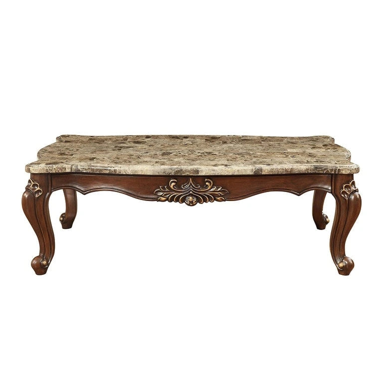 HomeRoots 34  Genuine Marble Free Form Coffee Table - 34