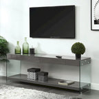 Takamura Modern 60-inch Glass 1-Shelf 1-Drawer TV Console by Strick & Bolton