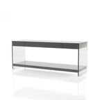 Takamura Modern 60-inch Glass 1-Shelf 1-Drawer TV Console by Strick & Bolton