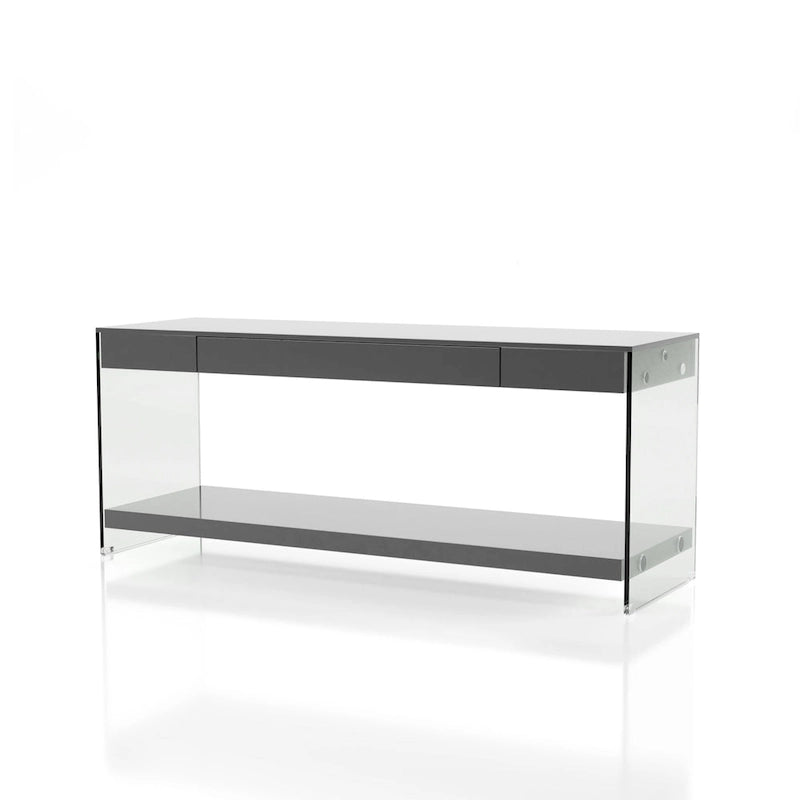Takamura Modern 60-inch Glass 1-Shelf 1-Drawer TV Console by Strick & Bolton