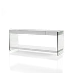 Takamura Modern 60-inch Glass 1-Shelf 1-Drawer TV Console by Strick & Bolton