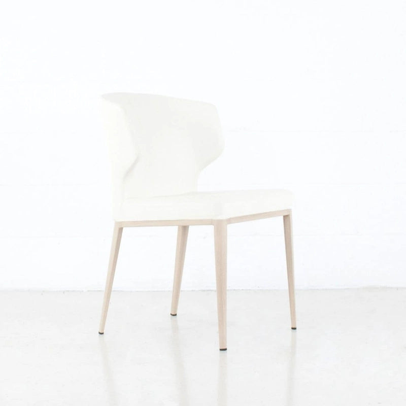 Cabo Mid-century Modern Faux Leather Wingback Dining Chair