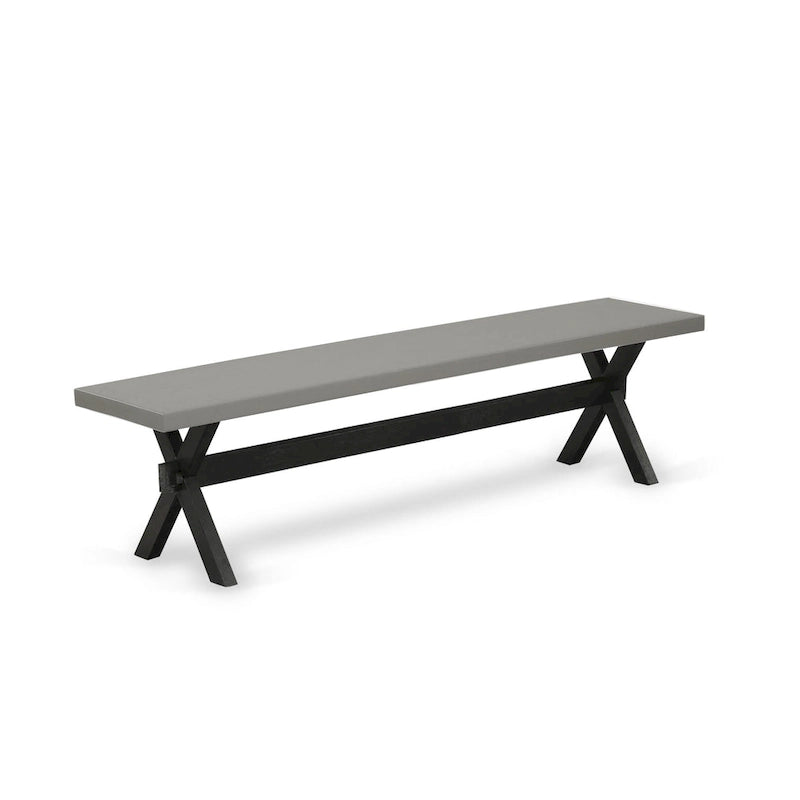 East West Furniture Dining Set- a Dining Table and Black Pu Leather Parson Chairs, Wire brushed Black.(Pieces Options)