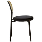 Euston Set of 4 Modern Dining Chair with Wicker Back & Upholstered Velvet Seat for Home Office Living Room & Kitchen