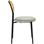 Euston Set of 4 Modern Dining Chair with Wicker Back & Upholstered Velvet Seat for Home Office Living Room & Kitchen
