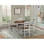 36  Round Extension Dining Table With 4 Madrid Chairs