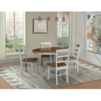 36  Round Extension Dining Table With 4 Madrid Chairs