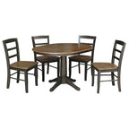 36  Round Extension Dining Table With 4 Madrid Chairs