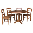 36  Round Extension Dining Table With 4 Madrid Chairs