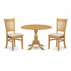 East West Furniture Dinette Set Contains a Round Dining Table with Dropleaf and Dining Room Chairs, (Pieces & Seat Options)