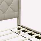 Queen Size Linen Platform Bed with 2 Drawers